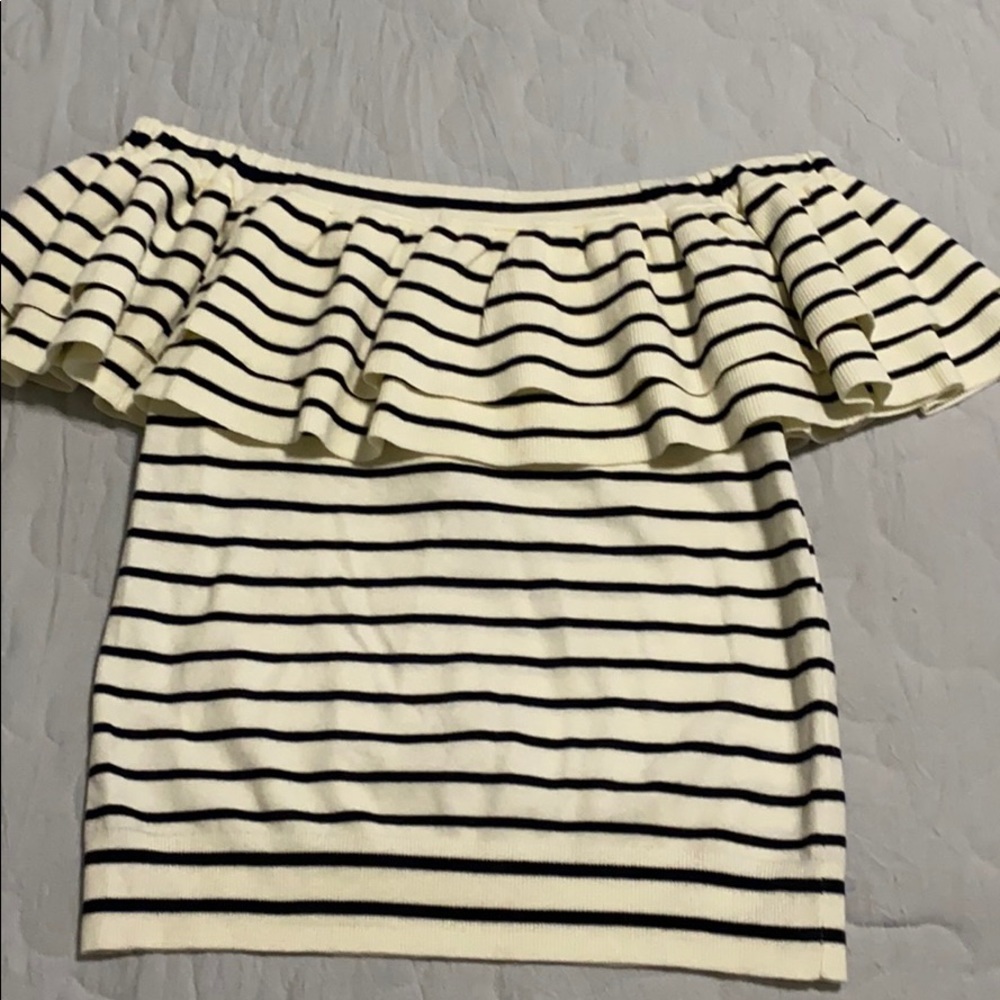 J. Crew Off-the-shoulder Ruffle Sweater - Picture 2 of 5